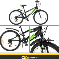 Actionbikes Kinderfahrrad Arrow 24 Zoll, Gangschaltung, V-Brake-Bremsen, verstellbar, Diamantrahmen