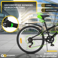Actionbikes Kinderfahrrad Arrow 24 Zoll, Gangschaltung, V-Brake-Bremsen, verstellbar, Diamantrahmen