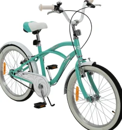 Actionbikes Kinderfahrrad Cruiser 20 Zoll, Rosa/Türkis, verstellbar, Seitenständer, V-Brake-Bremsen (Türkis)