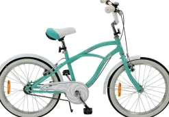 Actionbikes Kinderfahrrad Cruiser 20 Zoll, Rosa/Türkis, verstellbar, Seitenständer, V-Brake-Bremsen (Türkis)