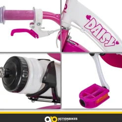 Actionbikes Kinderfahrrad Daisy 16 Zoll, pink, Stützräder, Korb, V-Brake-Bremsen, Antirutschgriffe (East)