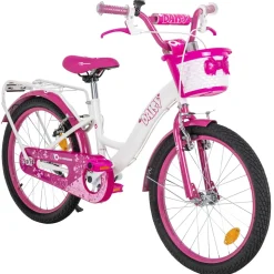 Actionbikes Kinderfahrrad Daisy 20 Zoll, pink, V-Brake-Bremsen, Antirutschgriffe, Kettenschutz, Korb (East)
