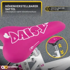 Actionbikes Kinderfahrrad Daisy 20 Zoll, pink, V-Brake-Bremsen, Antirutschgriffe, Kettenschutz, Korb (East)