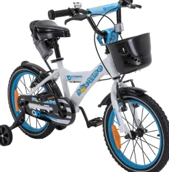 Actionbikes Kinderfahrrad Donaldo 16 Zoll, V-Brake-Bremsen, höhenverstellbar, Stützräder, Korb
