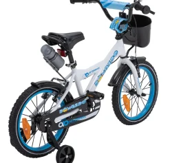 Actionbikes Kinderfahrrad Donaldo 16 Zoll, V-Brake-Bremsen, höhenverstellbar, Stützräder, Korb