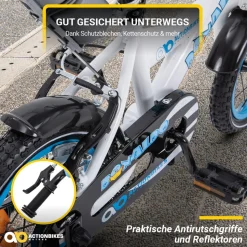 Actionbikes Kinderfahrrad Donaldo 12 Zoll, V-Brake-Bremsen, höhenverstellbar, Stützräder, Korb