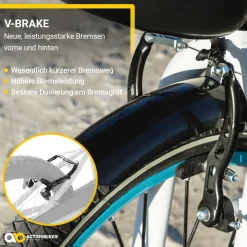 Actionbikes Kinderfahrrad Donaldo 20 Zoll, V-Brake-Bremsen, höhenverstellbar, Seitenständer, Korb