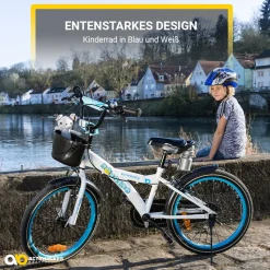 Actionbikes Kinderfahrrad Donaldo 20 Zoll, V-Brake-Bremsen, höhenverstellbar, Seitenständer, Korb