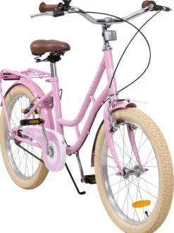 Actionbikes Kinderfahrrad Retrostar 20 Zoll, Rosa, Fahrradständer, Gepäckträger, Sattel gefedert (Rosa)