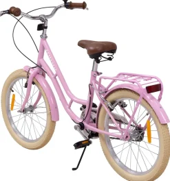 Actionbikes Kinderfahrrad Retrostar 20 Zoll, Rosa, Fahrradständer, Gepäckträger, Sattel gefedert (Rosa)