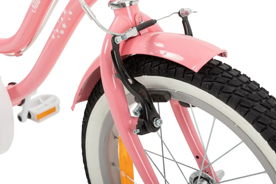 Actionbikes Kinderfahrrad Starlight 16 Zoll, Rosa, Stützräder, Fahrradkorb, Klingel, Kettenschutz (Classic)