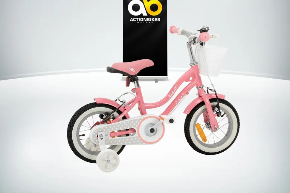 Actionbikes Kinderfahrrad Starlight 12 Zoll, Rosa, Stützräder, Fahrradkorb, Klingel, Kettenschutz (Classic)