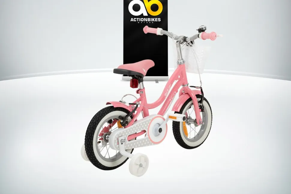 Actionbikes Kinderfahrrad Starlight 12 Zoll, Rosa, Stützräder, Fahrradkorb, Klingel, Kettenschutz (Classic)