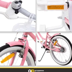 Actionbikes Kinderfahrrad Starlight 20 Zoll, Rosa, Fahrradständer, Korb, Klingel, Kettenschutz (Classic)