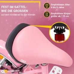 Actionbikes Kinderfahrrad Starlight 20 Zoll, Rosa, Fahrradständer, Korb, Klingel, Kettenschutz (Classic)