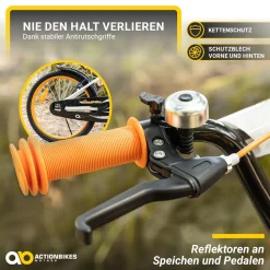 Actionbikes Kinderfahrrad Timson 20 Zoll, V-Brake-Bremsen, höhenverstellbar, Fahrradständer, Korb