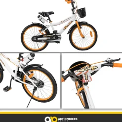 Actionbikes Kinderfahrrad Timson 20 Zoll, V-Brake-Bremsen, höhenverstellbar, Fahrradständer, Korb