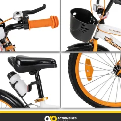 Actionbikes Kinderfahrrad Timson 20 Zoll, V-Brake-Bremsen, höhenverstellbar, Fahrradständer, Korb