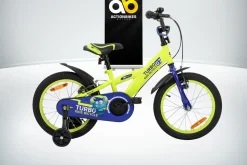 Actionbikes Kinderfahrrad Turbo 16 Zoll, Stützräder, V-Brake-Bremsen, Lenker-/Kettenschutz, Klingel