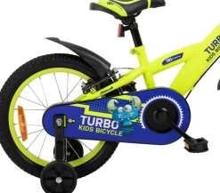 Actionbikes Kinderfahrrad Turbo 16 Zoll, Stützräder, V-Brake-Bremsen, Lenker-/Kettenschutz, Klingel