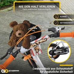 Actionbikes Kinderfahrrad Timson 12 Zoll, V-Brake-Bremsen, höhenverstellbar, Stützräder, Korb