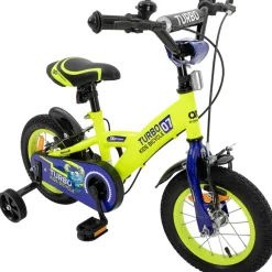 Actionbikes Kinderfahrrad Turbo 12 Zoll, Stützräder, V-Brake-Bremsen, Lenker-/Kettenschutz, Klingel