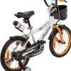 Actionbikes Kinderfahrrad Timson 16 Zoll, V-Brake-Bremsen, höhenverstellbar, Stützräder, Korb