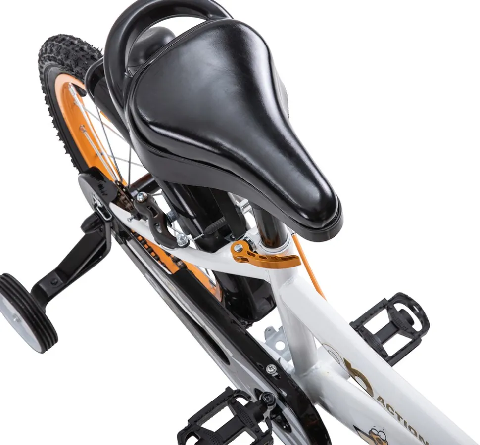 Actionbikes Kinderfahrrad Timson 16 Zoll, V-Brake-Bremsen, höhenverstellbar, Stützräder, Korb