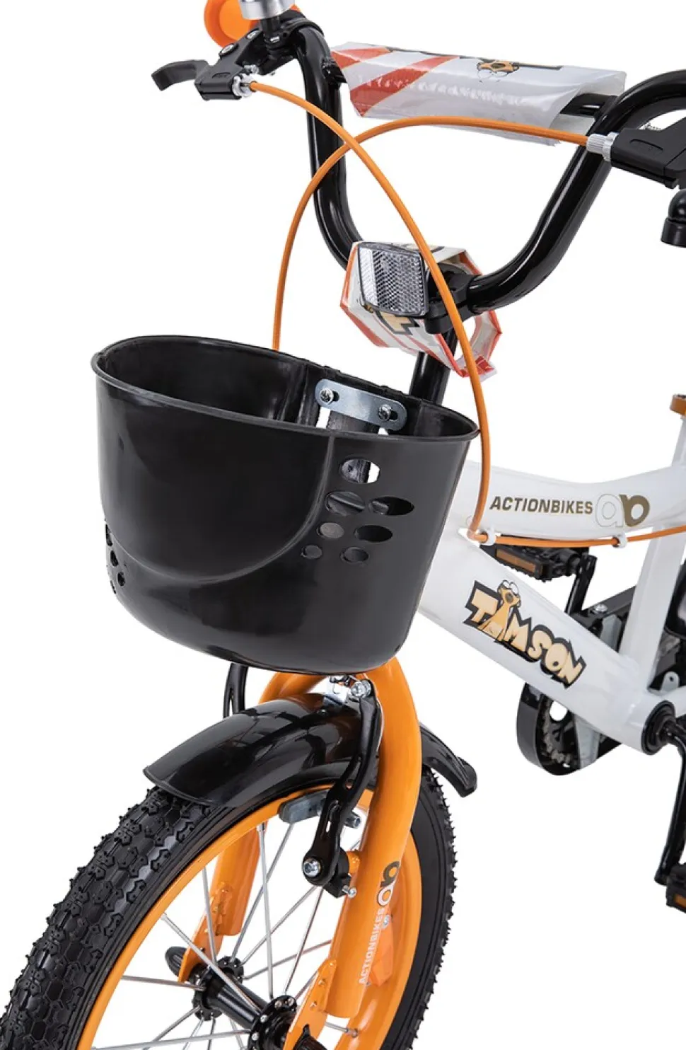 Actionbikes Kinderfahrrad Timson 16 Zoll, V-Brake-Bremsen, höhenverstellbar, Stützräder, Korb