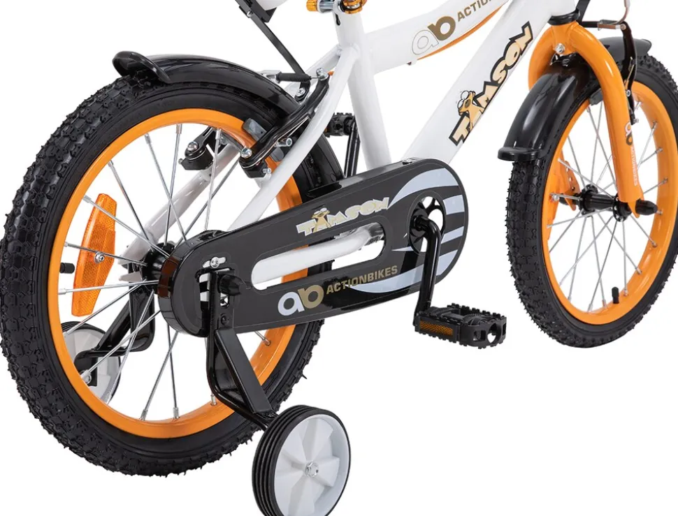 Actionbikes Kinderfahrrad Timson 16 Zoll, V-Brake-Bremsen, höhenverstellbar, Stützräder, Korb