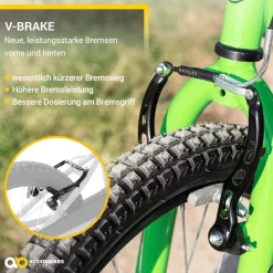 Actionbikes Kinderfahrrad Zombie 16 Zoll, V-Brake-Bremsen, höhenverstellbar, Stützräder, Reflektoren