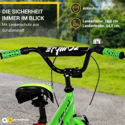 Actionbikes Kinderfahrrad Zombie 16 Zoll, V-Brake-Bremsen, höhenverstellbar, Stützräder, Reflektoren
