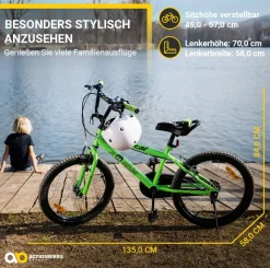 Actionbikes Kinderfahrrad Zombie 20 Zoll, V-Brake-Bremsen, Seitenständer, Reflektoren, Kettenschutz