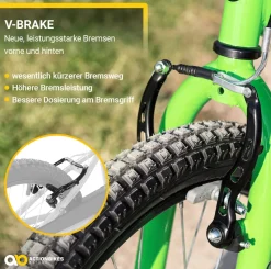 Actionbikes Kinderfahrrad Zombie 20 Zoll, V-Brake-Bremsen, Seitenständer, Reflektoren, Kettenschutz