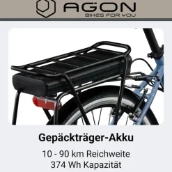 Agon Assist E Bike 28 Zoll Pedelec Damen Elektro Fahrrad 3 Gang Citybike tiefer Einstieg