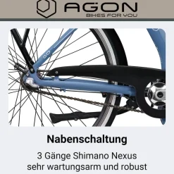 Agon Assist E Bike 28 Zoll Pedelec Damen Elektro Fahrrad 3 Gang Citybike tiefer Einstieg