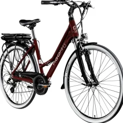 Agon Avesa E Bike Trekkingrad Damen Herren ab 155 cm mit Nabenmotor Pedelec Trekking Fahrrad mit 21 Gang und Beleuchtung StVZO Tiefeinsteiger