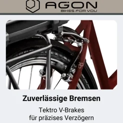 Agon Avesa E Bike Trekkingrad Damen Herren ab 155 cm mit Nabenmotor Pedelec Trekking Fahrrad mit 21 Gang und Beleuchtung StVZO Tiefeinsteiger