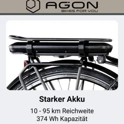 Agon Avesa E Bike Trekkingrad Damen Herren ab 155 cm mit Nabenmotor Pedelec Trekking Fahrrad mit 21 Gang und Beleuchtung StVZO Tiefeinsteiger
