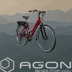 Agon Avesa E Bike Trekkingrad Damen Herren ab 155 cm mit Nabenmotor Pedelec Trekking Fahrrad mit 21 Gang und Beleuchtung StVZO Tiefeinsteiger
