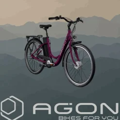 Agon Axis E-Bike 26 Zoll Citybike Damen Herren 140 - 165 cm Pedelec mit Nabenmotor Fahrrad 3 Gang und Beleuchtung StVZO