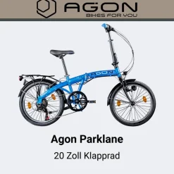 Agon Parklane Klapprad 150 - 185 cm Klappfahrrad mit 6 Gängen Fahrrad Faltrad mit Beleuchtung StVZO und Fahrradständer