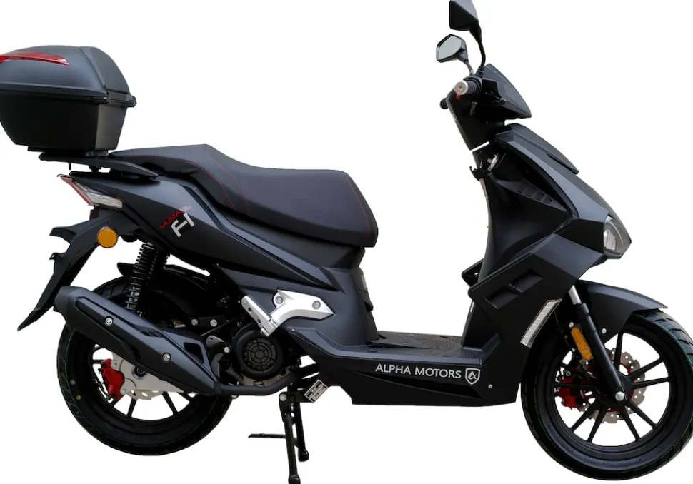 Alpha Motors Motorroller Mustang FI 125 ccm 85 kmh EURO 5+ mattschwarz inkl. Topcase
