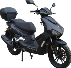 Alpha Motors Motorroller Mustang FI 125 ccm 85 kmh EURO 5+ mattschwarz inkl. Topcase