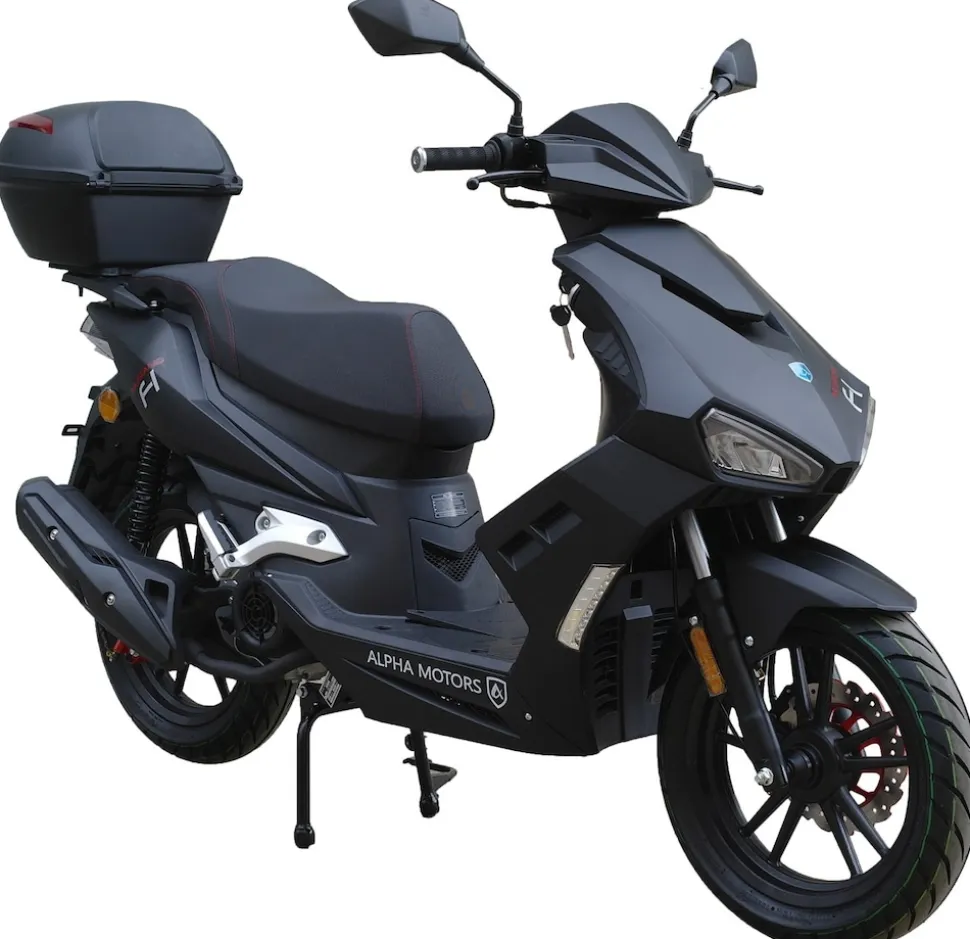 Alpha Motors Motorroller Mustang FI 125 ccm 85 kmh EURO 5+ mattschwarz inkl. Topcase