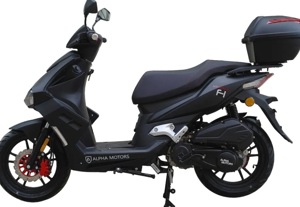Alpha Motors Motorroller Mustang FI 125 ccm 85 kmh EURO 5+ mattschwarz inkl. Topcase