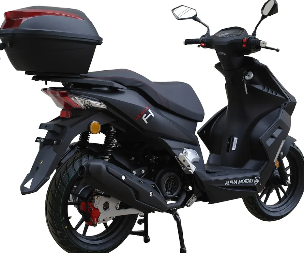 Alpha Motors Motorroller Mustang FI 125 ccm 85 kmh EURO 5+ mattschwarz inkl. Topcase