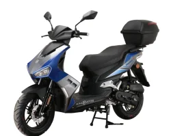 Alpha Motors Motorroller Mustang FI 50 ccm 45 kmh EURO 5 blau-grau inkl. Topcase
