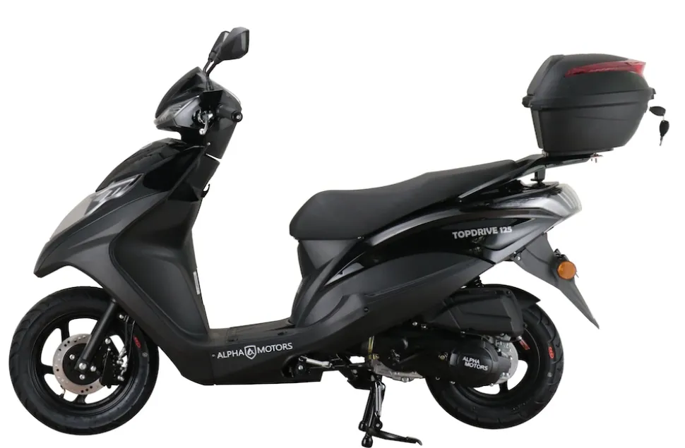 Alpha Motors Motorroller Topdrive 125 ccm 85 km/h EURO 5+ schwarz inkl. Topcase