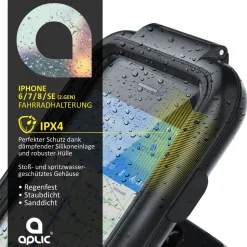 Aplic wasserabweisende Fahrradhalterung für Apple iPhone 6 / 7 für alle Fahrradtypen und Lenker
